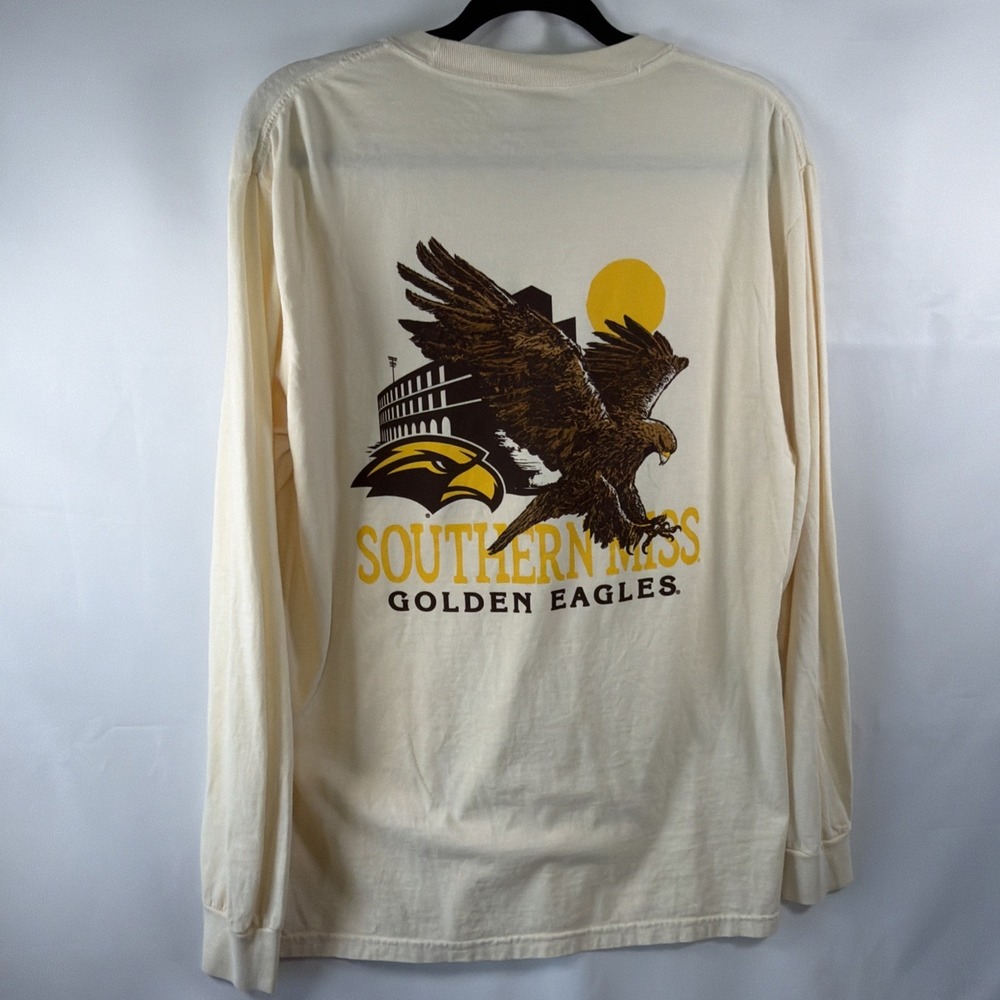 Southern Miss Golden Eagles Long Sleeve T-Shirt Ivory Graphic Men's Large